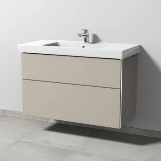 Sanipa 3way Waschtischunterbau zu Villeroy & Boch Subway 2.0 Waschtisch mit 2 Auszügen, Kaschmir-Mat BP6151U