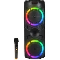Denver BPS-459 Party-Lautsprecher 1.0 (Dual Woofer) (Bluetooth, 400 W, 2×8" Woofer, Karaoke mit drahtlosem Mikrofon, TWS, Fernbedienung)