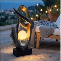 GLOBO LIGHTING Gartenleuchte, LED-Leuchtmittel fest verbaut, LED Solar Deko Außen Lampe Feuer Effekt Garten Terrassen