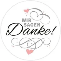 Frau WUNDERVoll Sticker 48 Aufkleber Wir sagen Danke, weiß