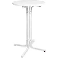 Beautissu Stehtisch Outdoor Stehtisch Bellini, klappbar, Ø60cm, Weiß, wetterfest – kratzfest