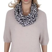 MIRROSI Loop Damen Schal aus Musellin, Made in Italy 70x20cm, Leo, Schlauchschal, (Zweimal um den Hals wickelbar, ca.70x20cm), Damen Halstuch ideal für Frühling, Sommer oder Herbst