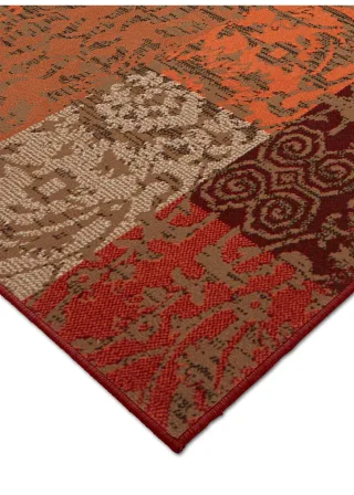 bonprix Teppich in Patchworkoptik, orange, Gr.140x190 cm, Extra weicher und super wohnlicher Teppich