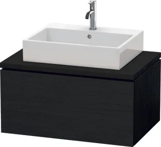 Duravit L-Cube Konsolenwaschtischunterbau wandhängend Eiche Schwarz Matt 820x547x400 mm - LC58120161 LC581201616