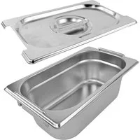 GARDINGER Aufbewahrungssystem GN-Behälter 1/4 100 mm tief Gastronormbehälter Set mit Deckel, Edelstahl