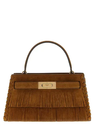 Tory Burch Braune Rindsleder-Handtasche