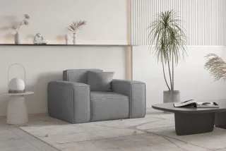 Sessel Designersessel CELES PREMIUM in Stoff Ascot Bukla Grau