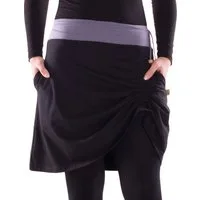 Vishes Jerseyrock Damen Rock Baumwolle casual elastischer Bund verstellar mit Taschen Alternative Bekleidung, Ethno, Hippie, Retro Style
