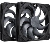 NF-A14x25 G2 PWM Sx2-PP chromax.black, Gehäuselüfter schwarz, PWM-Anschluss, 2 Lüfter, 140 mm