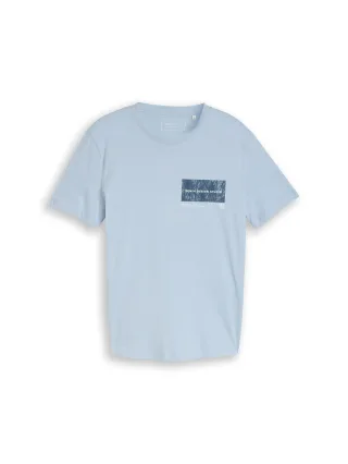 Denim Tom Tailor - T-Shirt mit Print smart light blue - Gr. - XXL