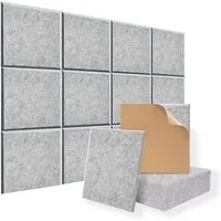 Rhein Beleuchtung Akustikplatte 12 Stück Selbstklebend Akustikplatten (30x30x0,9 cm), (Set, 12-St., akustikpaneele selbstklebendm, akustik paneele, schallabsorber), Schallschutz mit hoher Dichte für Wand Decken Holz & Tür