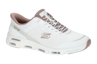 Skechers 104616 WTPK Damen Slip-On Sneaker Wei? Pink Memory Foam Vegan
