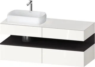 Duravit Qatego Konsolenwaschtischunterbau wandhängend Weiß Hochglanz 1400x550x600 mm - QA47650802200 QA4765080220010