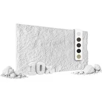 Hexim Wandpaneel, BxL: 60.5x121 cm, (Steinoptik Felsen Platten 10 Stück 120x60cm PU Wandverkleidung 7,3 m² 3D Paneele Bruchstein Stone Dekor Wandpaneele Wanddeko Steinplatte Felswand Wohnzimmer Innenwand weiß (A002-01 White)