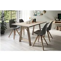riess-ambiente Esstisch LOFT 160cm natur · eckiger Esszimmertisch mit Tischbeinen in A-Form (Einzelartikel, 1-St), Eichen-Design · 6 Personen · Scandinavian Design · abgesetzte Kanten
