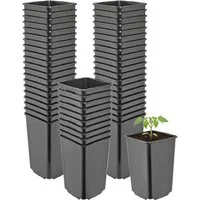 Garronda Blumentopf Kunststoff hoch eckig mit Drainagelöchern für Garten GD-0201 (50 St., 50er Set)