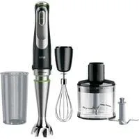 MultiQuick 9 Stabmixer MQ 9135XI schwarz/edelstahl, 1.200 Watt, mit Zerkleinerer und Schneebesen
