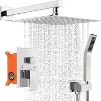 XERSEK Duschsystem Unterputz Duschset Duschsystem Komplett-Set Überkopfbrausset 30*30, 2 Strahlart(en), Regendusche System,Eckig,2 Strahlarten,Duscharmatur inkl.Handbrause