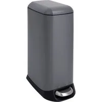 SVITA Mülleimer TS12, Treteimer, 12L, Softclose-Funktion, Stahl pulverbeschichtet, Grau