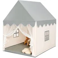 COSTWAY Spielzelt Kinder, mit Baumwolldecke, Fenster 120x105x140cm