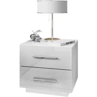 Lookway Nachttisch LINA LUX Hochglanz und LED, Breite 45 cm