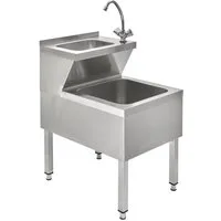 GastroHero Waschbecken Handwaschbecken Edelstahl 50x59 cm mit Ausgussbecken