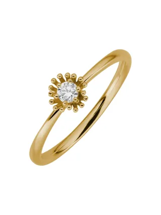 Lyomi Ring 585/- Gelbgold 1 synth. Diam. 0,10ct.