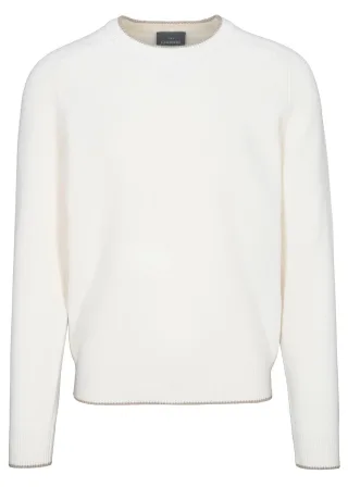 COMMANDER Finest Clothing - Rdh.-Pullover, uni snow white - Gr. - 3XL