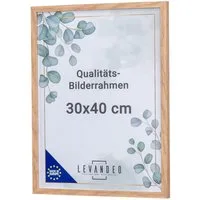Levandeo® Bilderrahmen, Bilderrahmen Natur Eiche Optik 30x40 Made in EU Posterrahmen Portrait