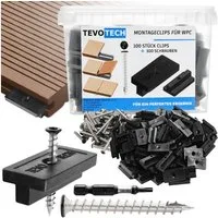 Tevo Tech Montagewerkzeug Montageset für Terrassendielen 6 mm WPC 100 Clips + Schrauben, (100-tlg)