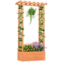 COSTWAY Hochbeet, mit Rankgitter, für Kletterpflanzen & hängende Körbe, 78x36x152 cm