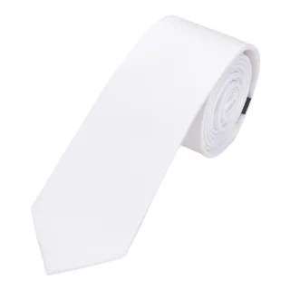 seidenfalter - Krawatte Uni 6,0-6,5cm weiss - Gr. - OS