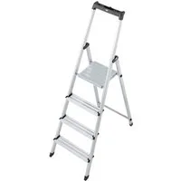 KRAUSE Stehleiter Solidy, Aluminium, 1x4 Stufen, Arbeitshöhe ca. 284 cm