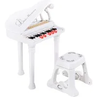 COSTWAY Spielzeug-Musikinstrument 31 Tasten Keyboard, mit Hocker & Mikrofon