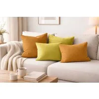 Amilian Dekokissen - Kissen Set 4er - Sofakissen mit Füllung 2x 50x50 + 2x 35x45cm, (4 Stück) Kuschelkissen - Zierkissen mit Kissenfüllung - Couchkissen