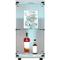 FUROKOY Glasvitrine Glas Standvitrinen, Drei/Zweifach-Vitrine aus gehärtetem Glas, (Glasvitrinen mit LED beleuchtung) Hochschränke,Modern Wohnzimmer,Schwarz/Weiß