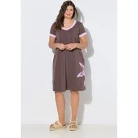 Laurasøn Jerseykleid Shirt-Kleid V-Ausschnitt MIG
