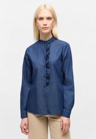 ETERNA - Bluse Fake Denim Langarm dark indigo - Gr. - 42/Langarm