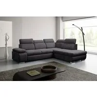 WERK2 Ecksofa Alicante 280 x 230 cm Cord L-Form, modern und bequem, Chenille, L-Form, XXL, Schlaffunktion, Bettkasten