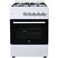 Gasline Gas-Standherd Gasbackofen mit Thermostat SHGG6060FG, weiß, Vollzündsicherung, 60 cm Breit, Grill, Umluft, LPG/Erdgas