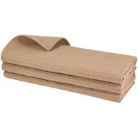 Engelland Geschirrtuch Poliertuch, (Vorteils-Set, 3-tlg., Waffel-Pique), 100 % Baumwolle, integrierte Aufhängeschlaufe, 70 x 50 cm