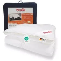 Paradies Kunstfaserbettdecke Paradies Royal Satin Bio 4 Jahreszeiten Bettdecke medium warm 135x200, Füllung: Paradies Fill Fasertechnologie für dauerhaft bauschiges Volumen, davon 50% recycelt, Bezug: 100% Bio Baumwolle, veredelt mit Aloe Vera, Klima