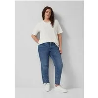 s.Oliver Regular-fit-Jeans Jeans-Hose Jeans / Curvy Fit / Mid Rise / Slim Tapered Leg / mit Perlendetails