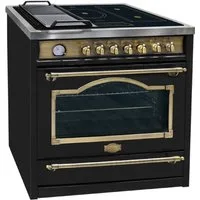 Kaiser Küchengeräte Induktions-Standherd 90 cm Retro Herd mit Induktionskochfeld FREE ZONE Slider Touch Control HC 93655 IEm., mit 1-fach-Teleskopauszug, Katalytische Selbstreinigung, 115 L Backofen, Drehspieß mit Motor