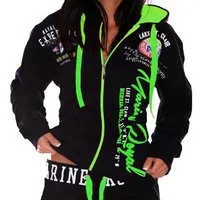 Jaylvis Collegejacke Damen Sweatjacke Sportjacke Joggingjacke mit lässiger Kapuze Marine Royal