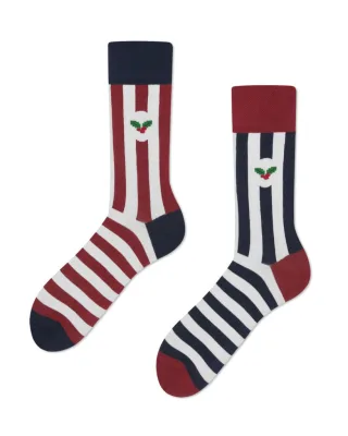 many mornings - Socken - Classy Xmas blau/rot - Gr. - 39-42