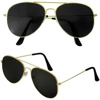 Widmann S.r.l. Verkleidungsmaske Pilotenbrille mit getönten Gläsern, Gold