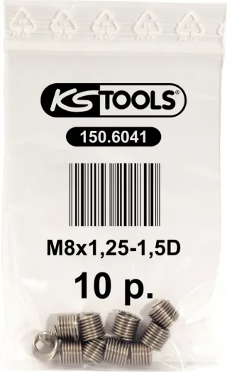 KS Tools Gewindeeinsatz M8x1,25, 10,8mm, 10er Pack - 150.6041
