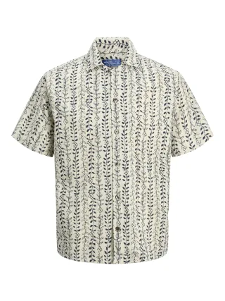 JACK&JONES - JPRBLULYON PRINT DOBBY S/S SHIRT SN - Gr. - S