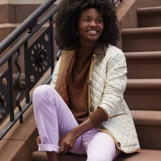 Wende-Steppjacke, Damen,  Beige, Nylon, by Lands' End